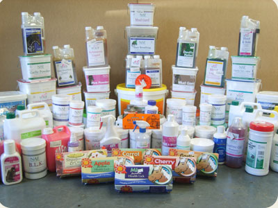 Display of supplements for horses